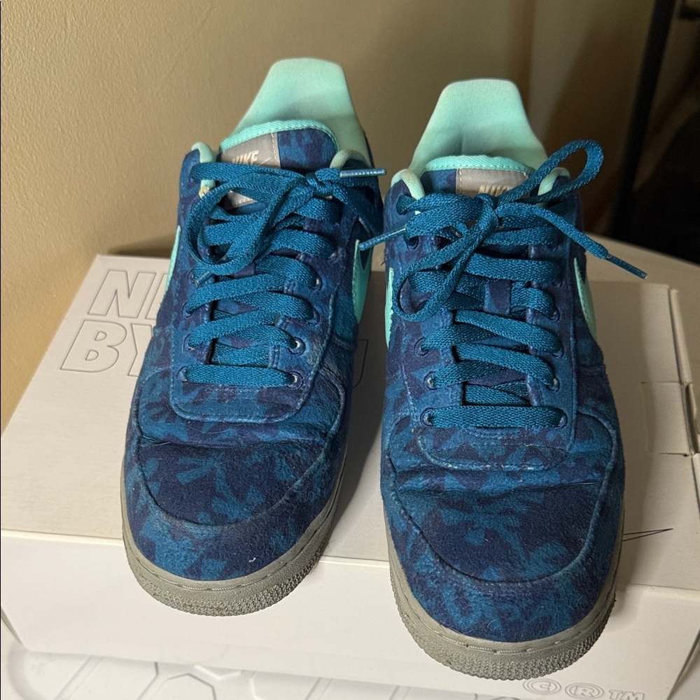 Nike Custom Air Force 1 Teal and Navy Sneakers custom by you from Nike